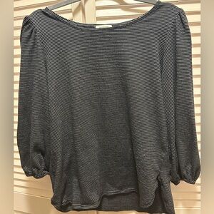 Max Studio Black and White Striped Top